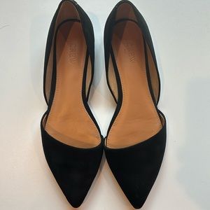 J Crew Zoe suede d'Orsay flats black 8.5